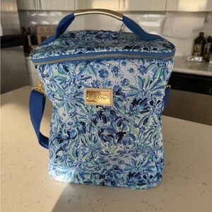 Lilly Pulitzer Blue and Green Travel Bag with Floral Design